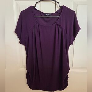AUW Size L Deep Purple Short Sleeve Top. Elegant